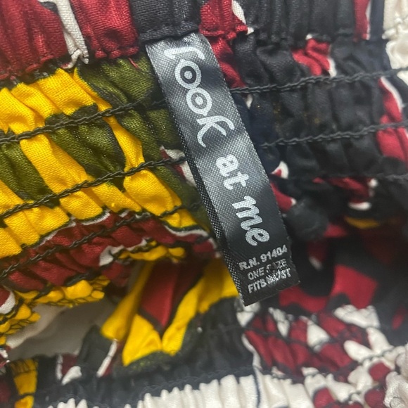 Cultural African Boho Multicolor Bell Sleeve Smock Maxi Dress Pockets One Size - Picture 6 of 9